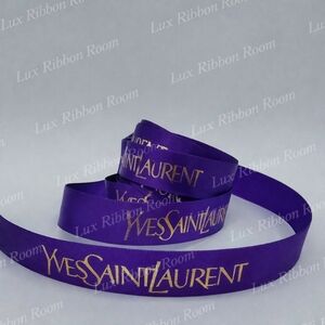 YVES SAINT LAURENT Purple Satin Ribbon Two (2) Yards Luxury Packaging